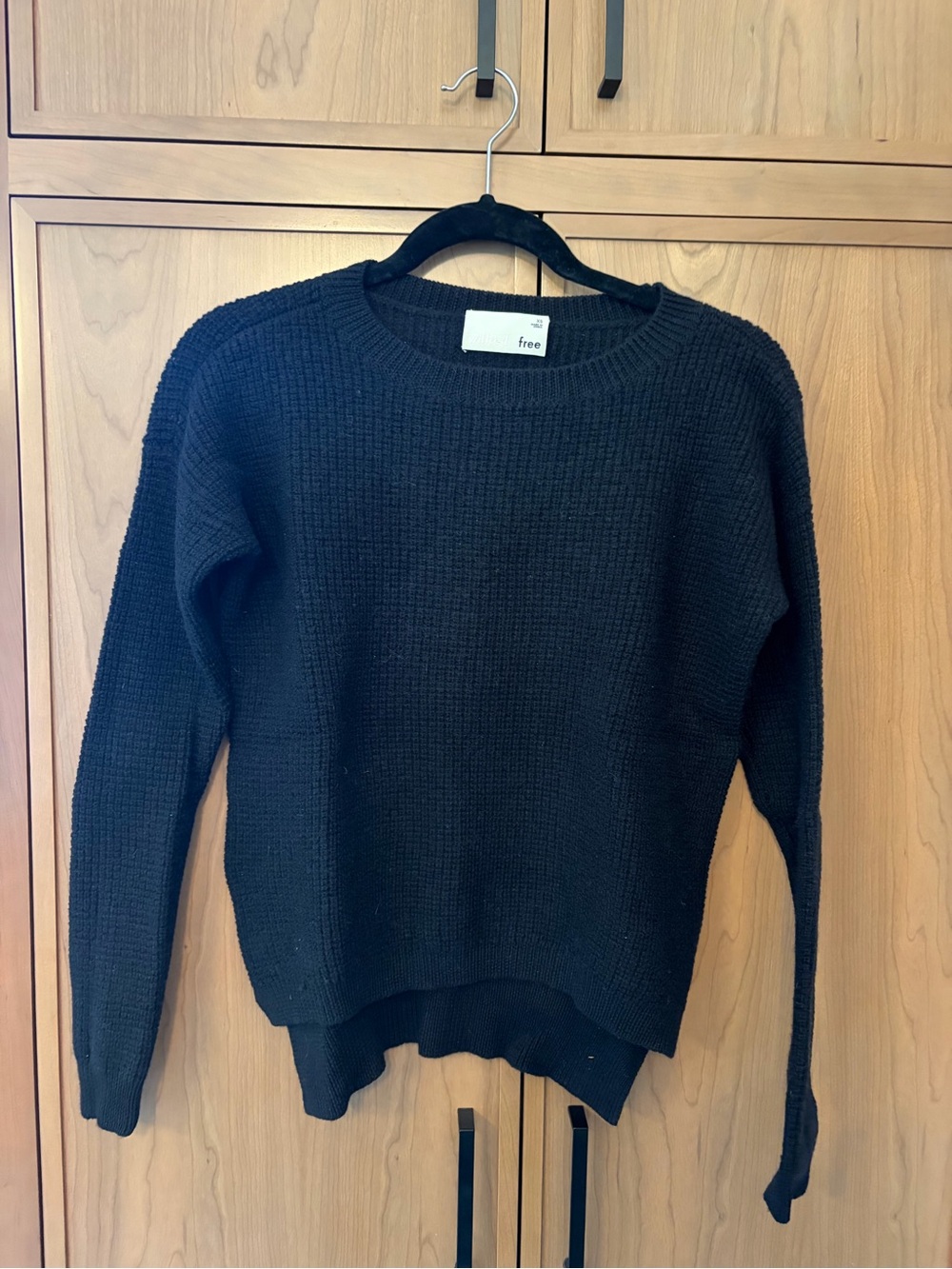 Wilfred Black Waffle-Knit Crewneck Sweater